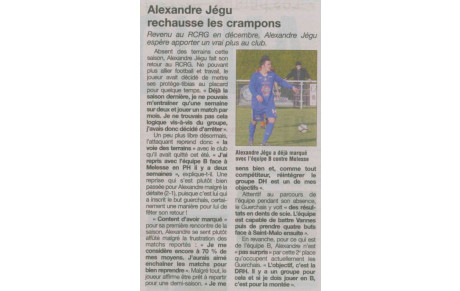 Alexandre Jegu : Le retour